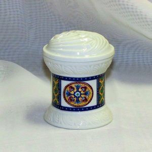 1980 Elizabeth Arden Byzantium Empty Porcelain Candle Jar Trinket Box Vintage